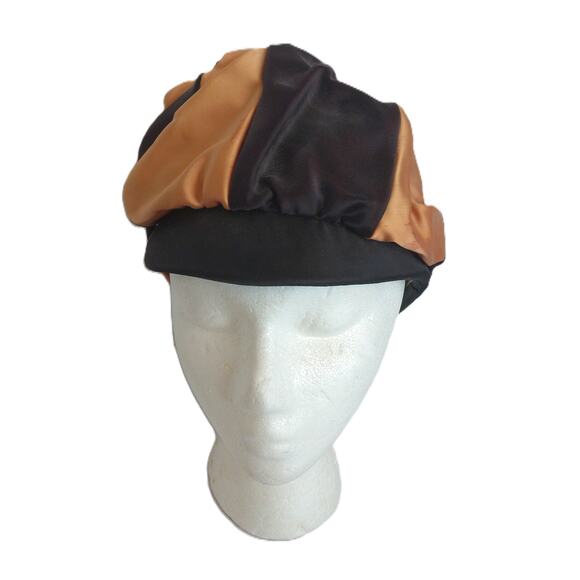 Vintage Satin Swirl Mod Turban Style Hat Cap Rhinestone Detail - Picture 11 of 15